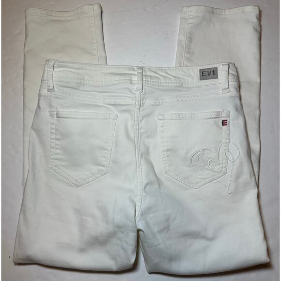 EV1 Women's Maddy Straight Leg 360Stretch Jeans White Size 10 High Rise - Picture 6 of 7